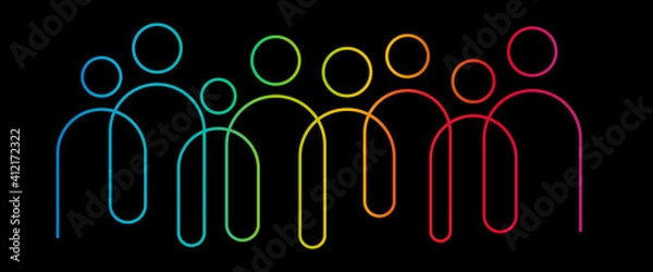 Fototapeta Inclusion and diversity infographic vector set, people vector logo for website
