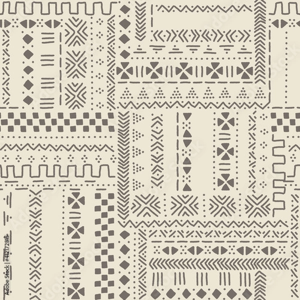 Fototapeta African mud cloth seamless pattern