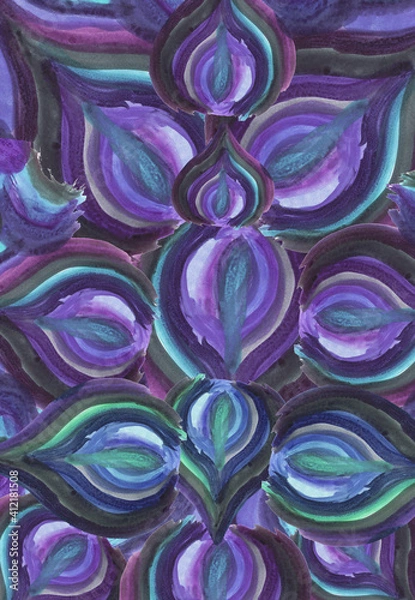 Fototapeta Seamless watercolor abstract pattern lilac color 