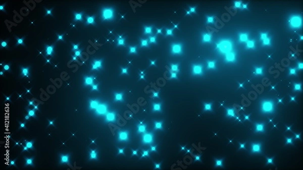 Fototapeta Starglow, computer generated. 3d rendering beautiful glittering stars on a black backdrop.