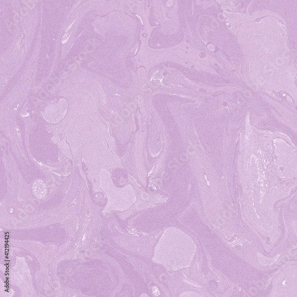 Fototapeta Pink marble ink texture on watercolor paper background. Marble stone image. Bath bomb effect. Psychedelic biomorphic art.