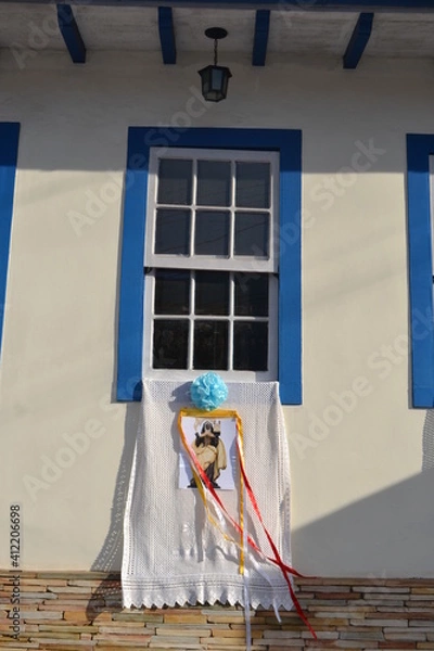 Obraz window with a religious flag