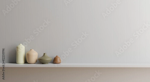 Obraz white stand and vase in white background