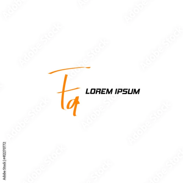 Fototapeta FA initial handwritten calligraphy, for monogram and logo