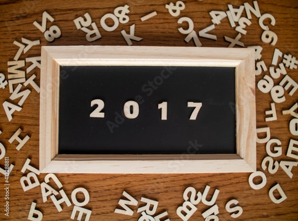 Obraz 2017 on a chalkboard