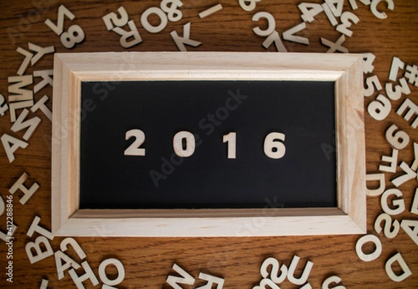 Obraz 2016 on a chalkboard