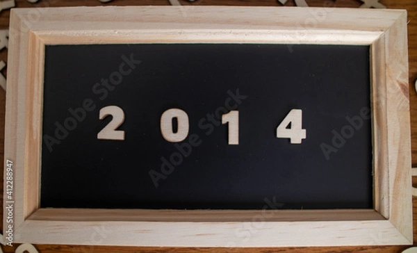 Obraz 2014 on a chalkboard