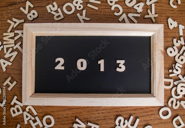 Obraz 2013 on a chalkboard