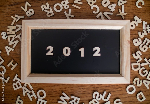 Obraz 2012 on a chalkboard