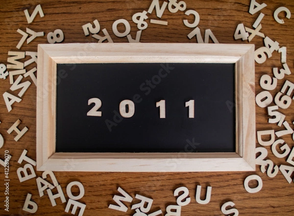 Obraz 2011 on a chalkboard