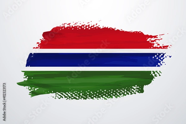 Obraz Gambia brush paint flag