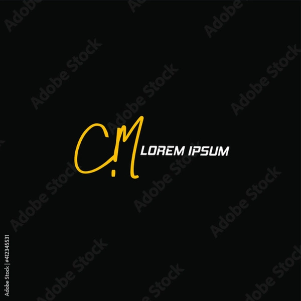 Fototapeta CM initials design logo isolated black