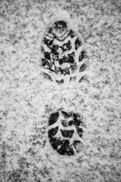Obraz Real boot footprint in snow [bump map]