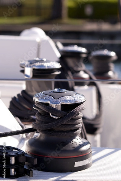 Obraz Winch in barca a vela