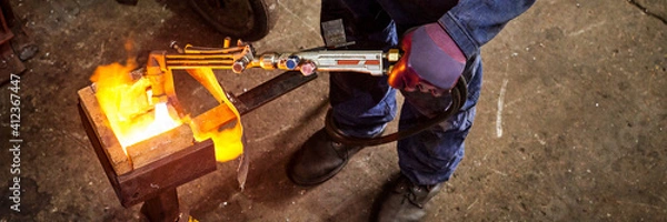 Fototapeta Heating metal bar