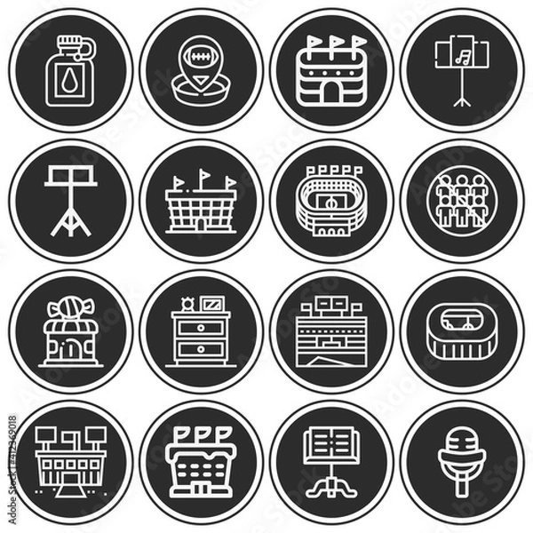 Fototapeta 16 pack of spectators  lineal web icons set