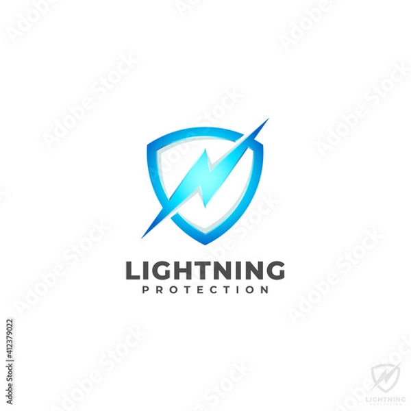 Obraz Shield Logo with Lightning Protection concept