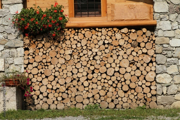 Fototapeta Pietra e Legna