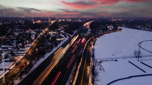 Obraz traffic at night