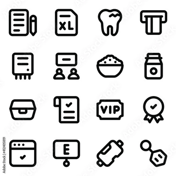 Fototapeta 
Set of Data and Technology Solid Icons
