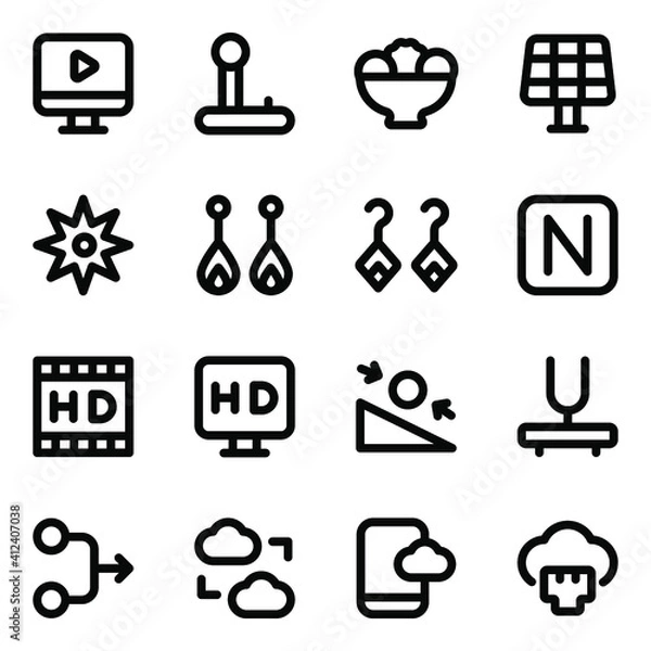 Fototapeta 
Set of Modish Solid Icons
