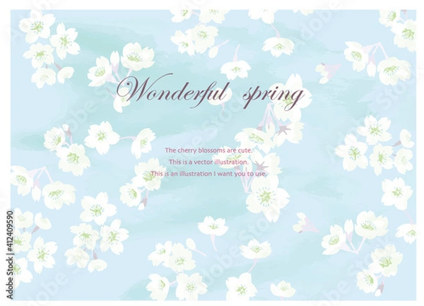 Fototapeta 桜模様の背景イラスト