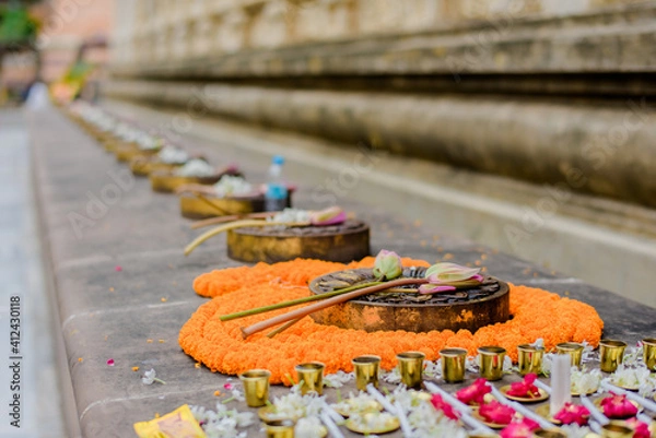 Fototapeta Mahabodhi temple, bodh gaya, India. Buddha attained enlightenment here, Gaya, India, 18 August 2017.