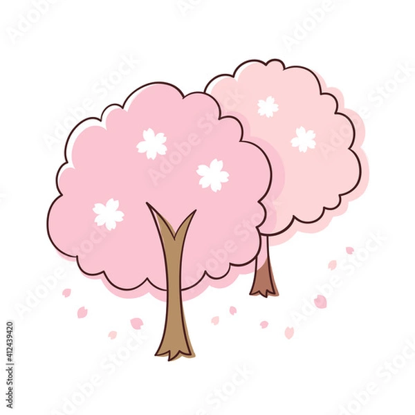 Fototapeta 桜の木 2本