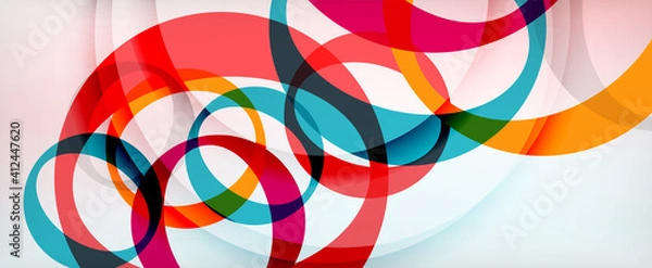 Fototapeta Ring geometric shapes, o letter repetition wallpaper. Abstract background for business or technology presentations, internet posters or web brochure covers