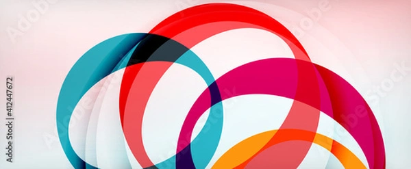 Fototapeta Ring geometric shapes, o letter repetition wallpaper. Abstract background for business or technology presentations, internet posters or web brochure covers