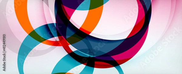 Fototapeta Ring geometric shapes, o letter repetition wallpaper. Abstract background for business or technology presentations, internet posters or web brochure covers