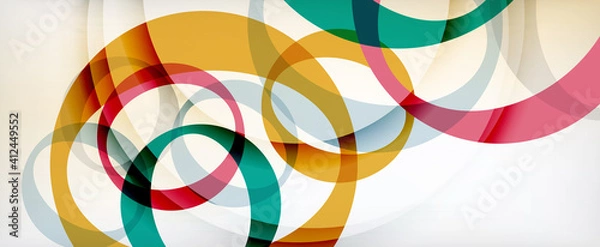 Fototapeta Ring geometric shapes, o letter repetition wallpaper. Abstract background for business or technology presentations, internet posters or web brochure covers