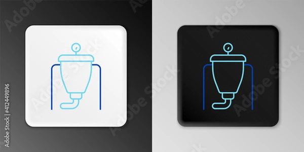 Obraz Line Beer brewing process icon isolated on grey background. Colorful outline concept. Vector.
