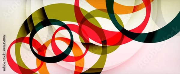 Fototapeta Ring geometric shapes, o letter repetition wallpaper. Abstract background for business or technology presentations, internet posters or web brochure covers