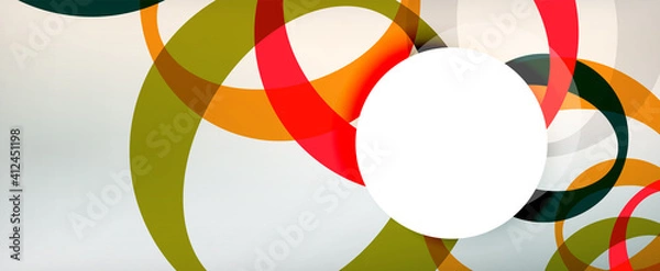 Fototapeta Ring geometric shapes, o letter repetition wallpaper. Abstract background for business or technology presentations, internet posters or web brochure covers