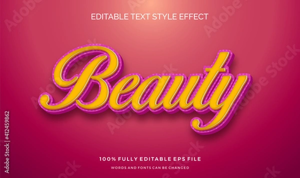Fototapeta cute text style effect. Editable change fonts. vector file