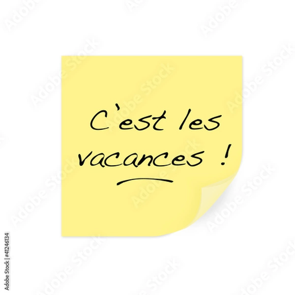 Fototapeta post-it : c'est les vacances