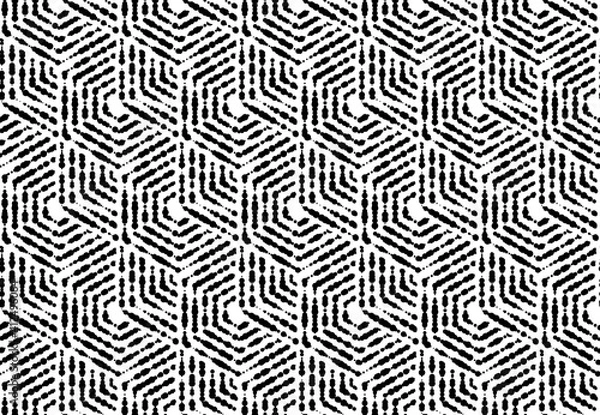 Obraz Abstract geometric pattern with stripes, lines. Seamless vector background. White and black ornament. Simple lattice graphic design