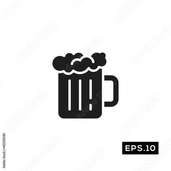 Fototapeta Beer Icon Vector. Beer Symbol Silhouette Vector