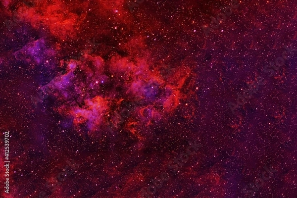 Fototapeta Space in red colors. Elements of this image were furnished by NASA.