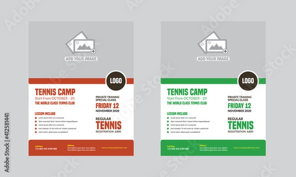 Obraz Tennis Flyer Template Design fully editable