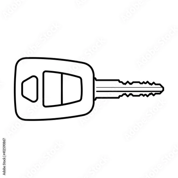 Fototapeta Car key icon, Simple key design, Outline style icon