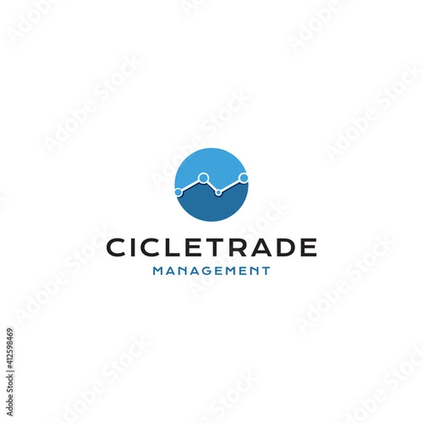 Fototapeta circle trade logo design with simple line style