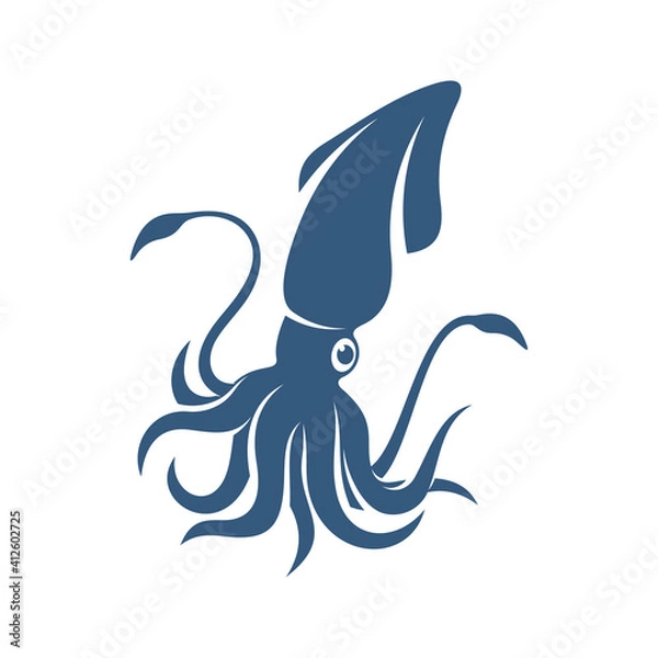Obraz Squid design vector illustration, Creative Squid logo template, icon symbol