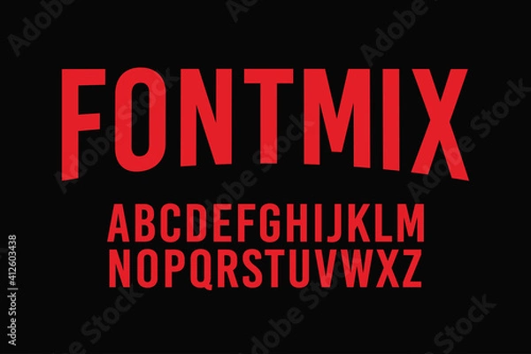 Fototapeta Font style condensed bold sans serif vector