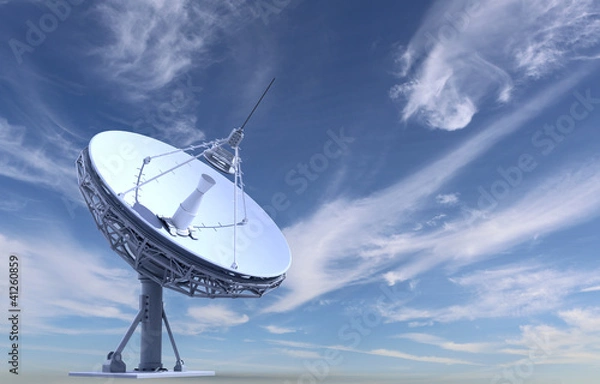 Obraz radioteleskop na tle nieba