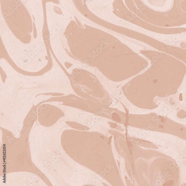 Fototapeta Creamy marble ink texture on watercolor paper background. Marble stone image. Bath bomb effect. Psychedelic biomorphic art.