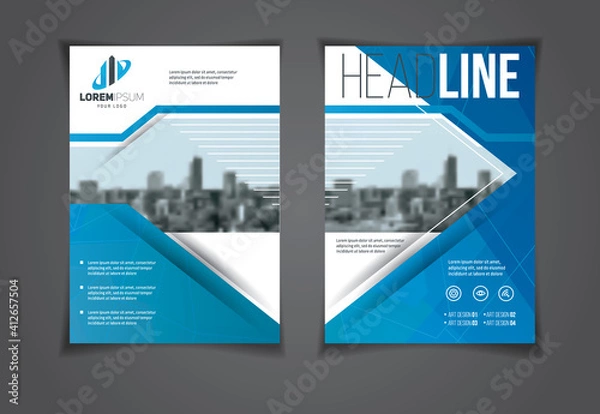 Obraz brochures A4 report abstract flyers vector. art flyers templates brochures A4 size, abstract examples design for graphics , vintage design, imposed geometric dynamic pattern background