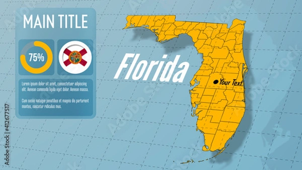 Obraz USA Single State Map
