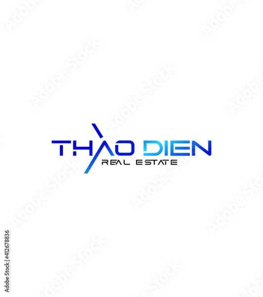 Fototapeta Thao Dien real estate logo template, vector logo for business and company identity 